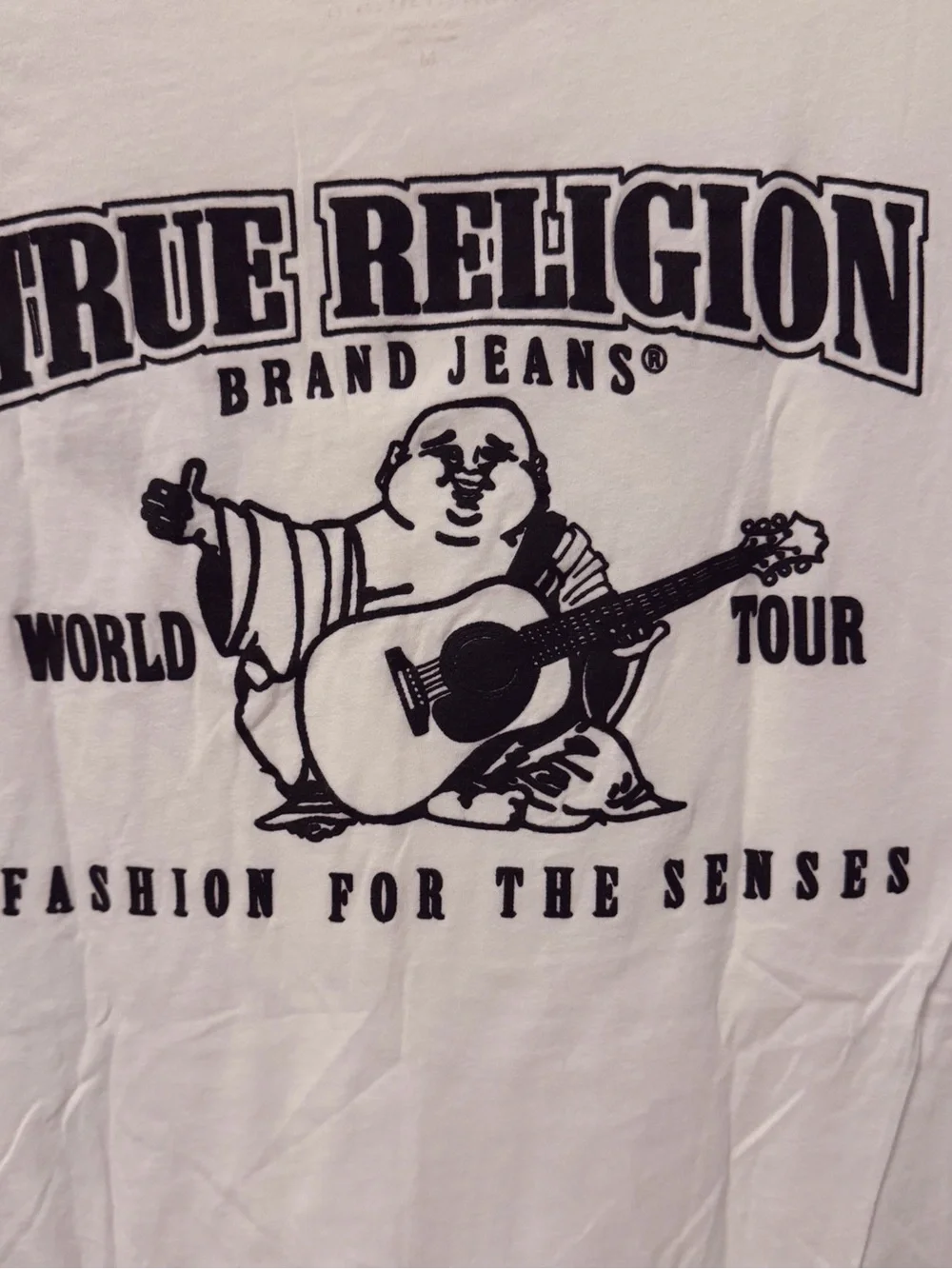 True Religion White Graphic Tee World Tour Unisex Tshirt Men Size M